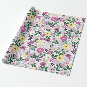 Papier Cadeau Aquarelle Motif Floral