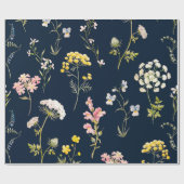 Papier Cadeau Aquarelle motif floral, main fleur délicate dr (Plat)