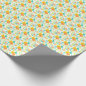 Papier Cadeau Aquarelle Motif Oranges sucrées (Coin)