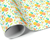 Papier Cadeau Aquarelle Motif Oranges sucrées (Coin rond)