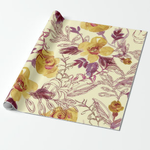 Papier Cadeau Aquarelle Motif transparent avec élément profilé