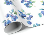 Papier Cadeau Aquarelle Myrtille (Coin rond)