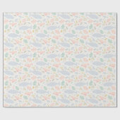 Papier Cadeau Aquarelle Narwhal et Motif de phoque (Plat)