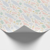 Papier Cadeau Aquarelle Narwhal et Motif de phoque (Coin)