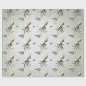 Papier Cadeau Aquarelle Nautique (Plat)