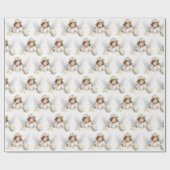 Papier Cadeau Aquarelle Noël Angel Girl (Plat)