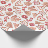Papier Cadeau Aquarelle Noël Cookies Motif Noël (Coin)