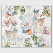 Papier Cadeau Aquarelle Noël élégant (Plat)