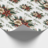 Papier Cadeau Aquarelle Noël Floral (Coin)