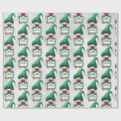 Papier Cadeau Aquarelle Noël Gnome (Plat)