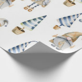 Papier Cadeau Aquarelle Noël Gnome Motif (Coin)