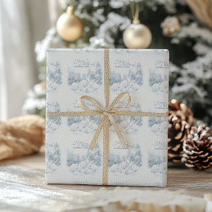 Papier Cadeau Aquarelle Noël hiver Wonderland
