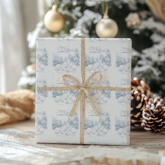 Papier Cadeau Aquarelle Noël hiver Wonderland