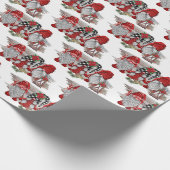 Papier Cadeau Aquarelle Noël jote Gnomes vacances (Coin)