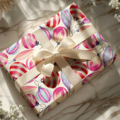 Papier Cadeau Aquarelle Noël Ornements Fête