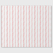 Papier Cadeau Aquarelle Noël Rouge à rayures rayées (Plat)