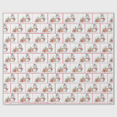 Papier Cadeau Aquarelle Noël Snowmen Dans Les Flèches De Neige (Plat)