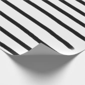 Papier Cadeau Aquarelle noir et blanc Lignes tracées à la main (Coin)