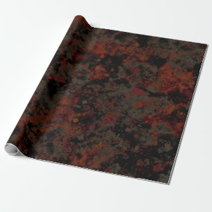 Papier Cadeau Aquarelle Noir Gris Rouge Paint Splash Abstrait