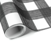 Papier Cadeau Aquarelle noire et blanche plaquée de buffle (Coin rond)