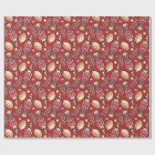 Papier Cadeau Aquarelle Nutcracker Pine Noël (Plat)