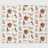 Papier Cadeau Aquarelle Octopus Cephalopod Océan Animaux (Plat)