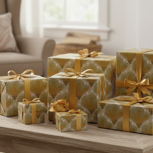 Papier Cadeau Aquarelle or