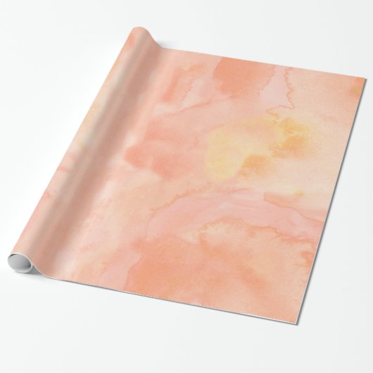 Papier Cadeau Aquarelle orange-clair de pêche (Déroulé)