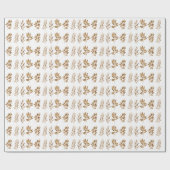 Papier Cadeau Aquarelle Orange Feuilles Boho (Plat)