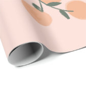 Papier Cadeau Aquarelle orange fruits sans couture motif (Coin rond)