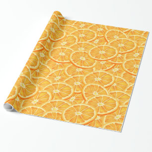 Papier Cadeau Aquarelle Orange Slices