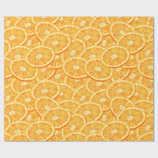 Papier Cadeau Aquarelle Orange Slices (Plat)