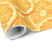 Papier Cadeau Aquarelle Orange Slices (Coin rond)