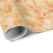 Papier Cadeau Aquarelle Orange Spots (Coin rond)
