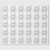 Papier Cadeau Aquarelle originale W Tiger Zodiac chinois WP2 (Plat)