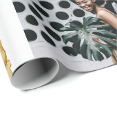 Papier Cadeau Aquarelle Ornements de Noël Collage photo (Coin rond)