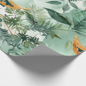 Papier Cadeau Aquarelle Pagode asiatique dans paysage verdoyant  (Coin)