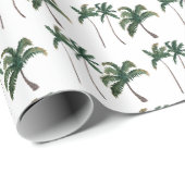 Papier Cadeau Aquarelle Palm Trees Motif tropical (Coin rond)