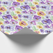 Papier Cadeau Aquarelle Pansy Flowers (Coin)