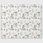 Papier Cadeau Aquarelle Papier à enveloppement Elfes de Noël (Plat)