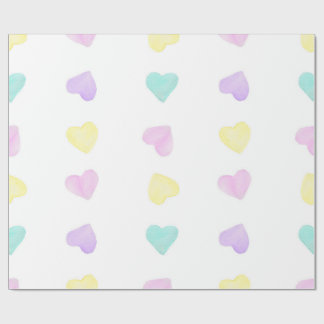 Papier Cadeau Aquarelle Papier d'enveloppement Pastel Heartz