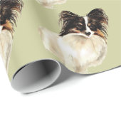 Papier Cadeau Aquarelle Papillon Chien Animal de compagnie migno (Coin rond)