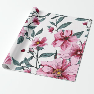 Papier Cadeau Aquarelle Pastel Blooms