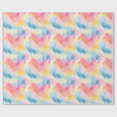 Papier Cadeau Aquarelle Pastel Rainbow Abstraite (Plat)