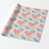 Papier Cadeau Aquarelle Pastel Rainbow Abstraite (Déroulé)