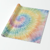 Papier Cadeau Aquarelle Pastel Rainbow Tie Dye (Déroulé)