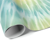 Papier Cadeau Aquarelle Pastel Rainbow Tie Dye (Coin rond)