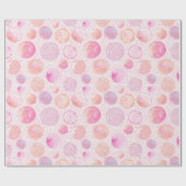 Papier Cadeau Aquarelle Pastel Rose Peach Bubble points de Parti (Plat)