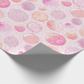 Papier Cadeau Aquarelle Pastel Rose Peach Bubble points de Parti (Coin)