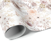 Papier Cadeau Aquarelle Pastel Roses colorés (Coin rond)